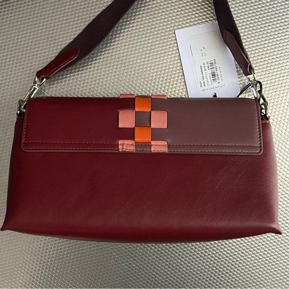 Paul Smith burgundy leather “Screen Check” crossbody bag - Picture 2 of 8
